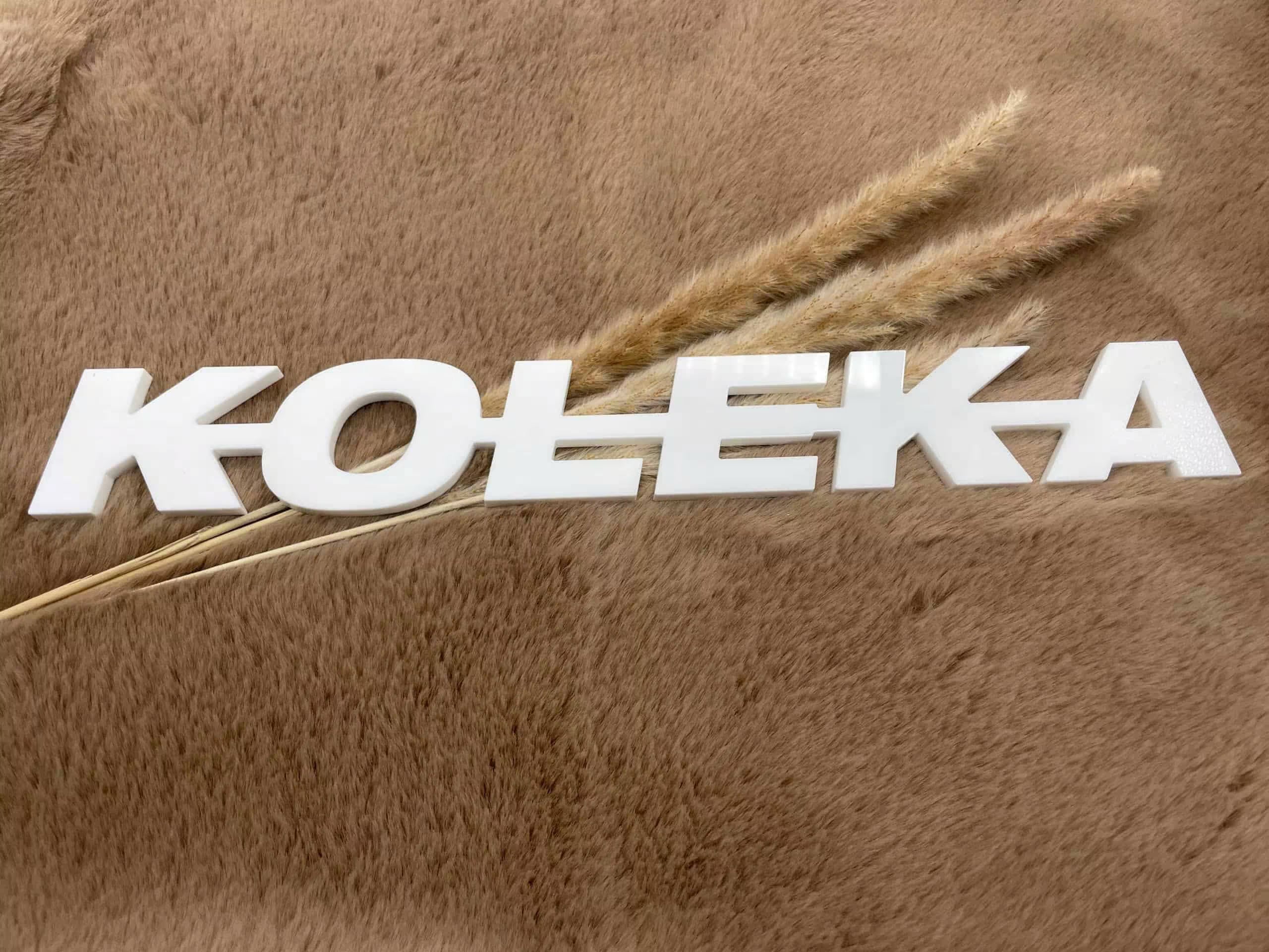 KOLEKA Logo - Plexiglas White - 8mm - Twente Laser