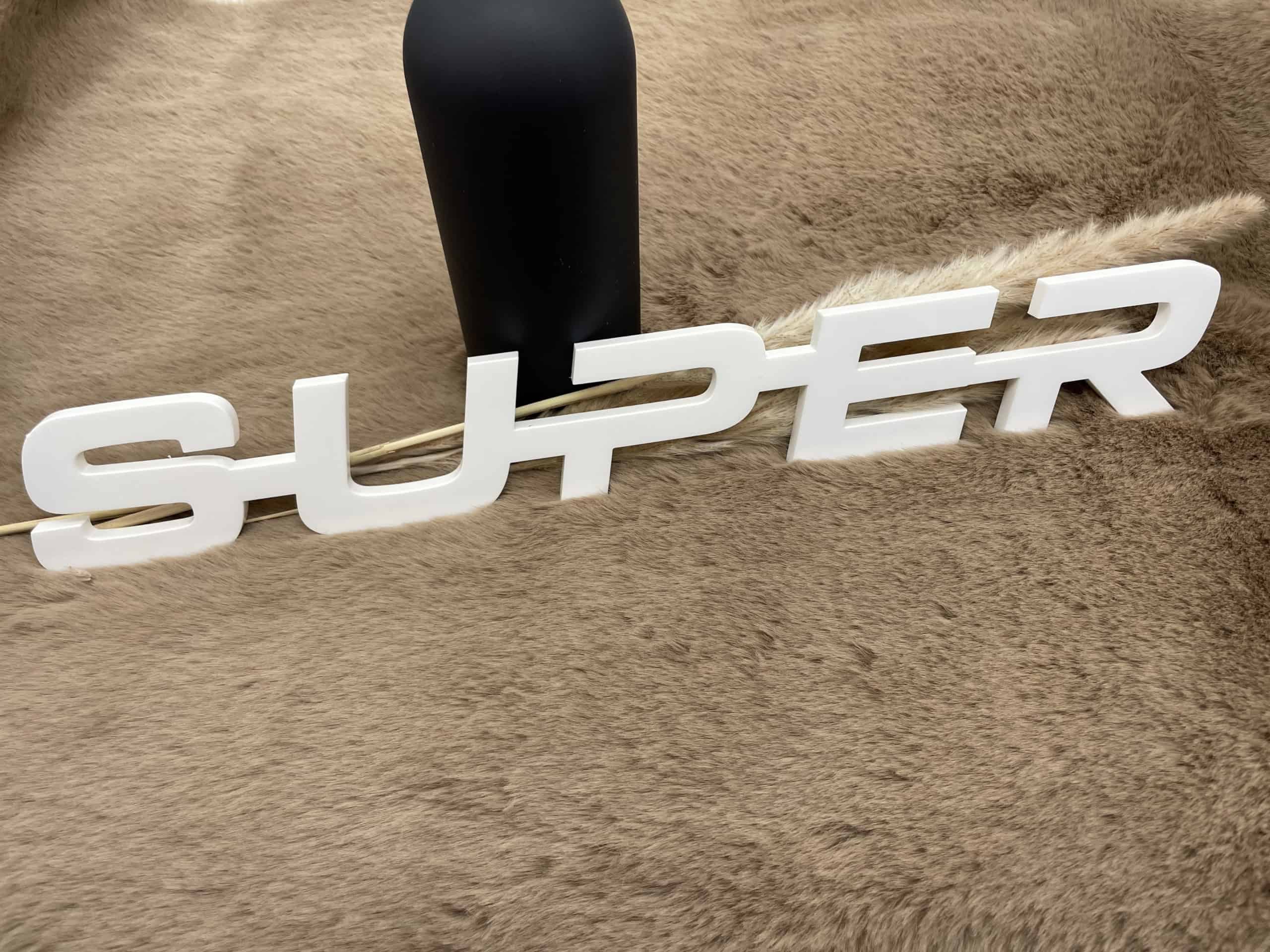 Super 2.0 Logo - Plexiglas Weiß - 8mm